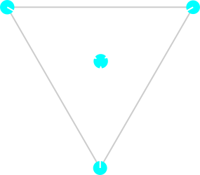 Triangle with three arrows pointing to its center from each vertex