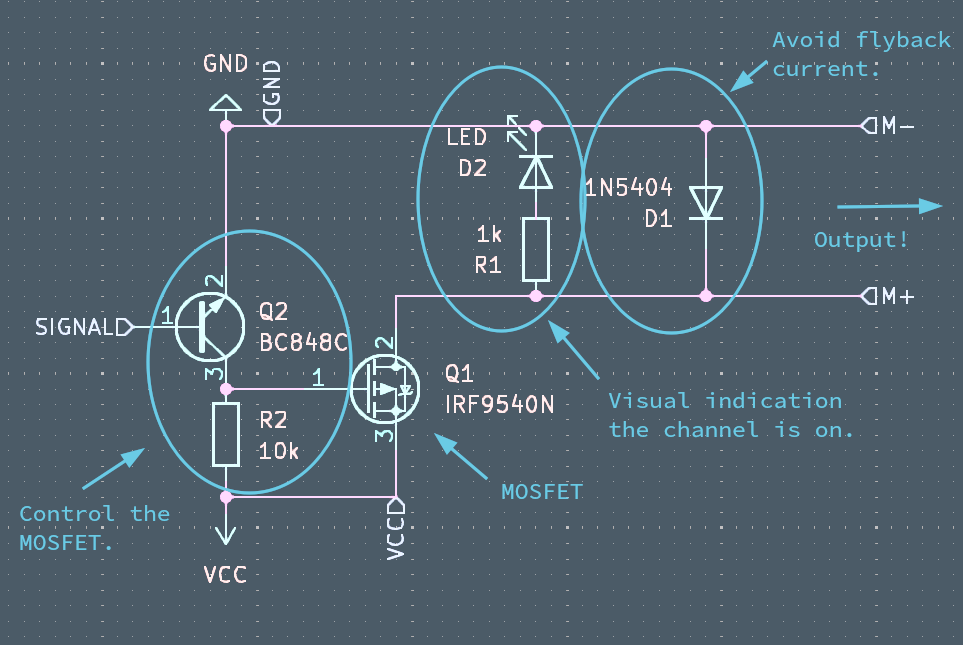Schematic of a Half-Bridge Motor Controller