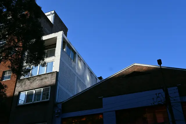 Surry Hills rooftops. The sky is very blue.