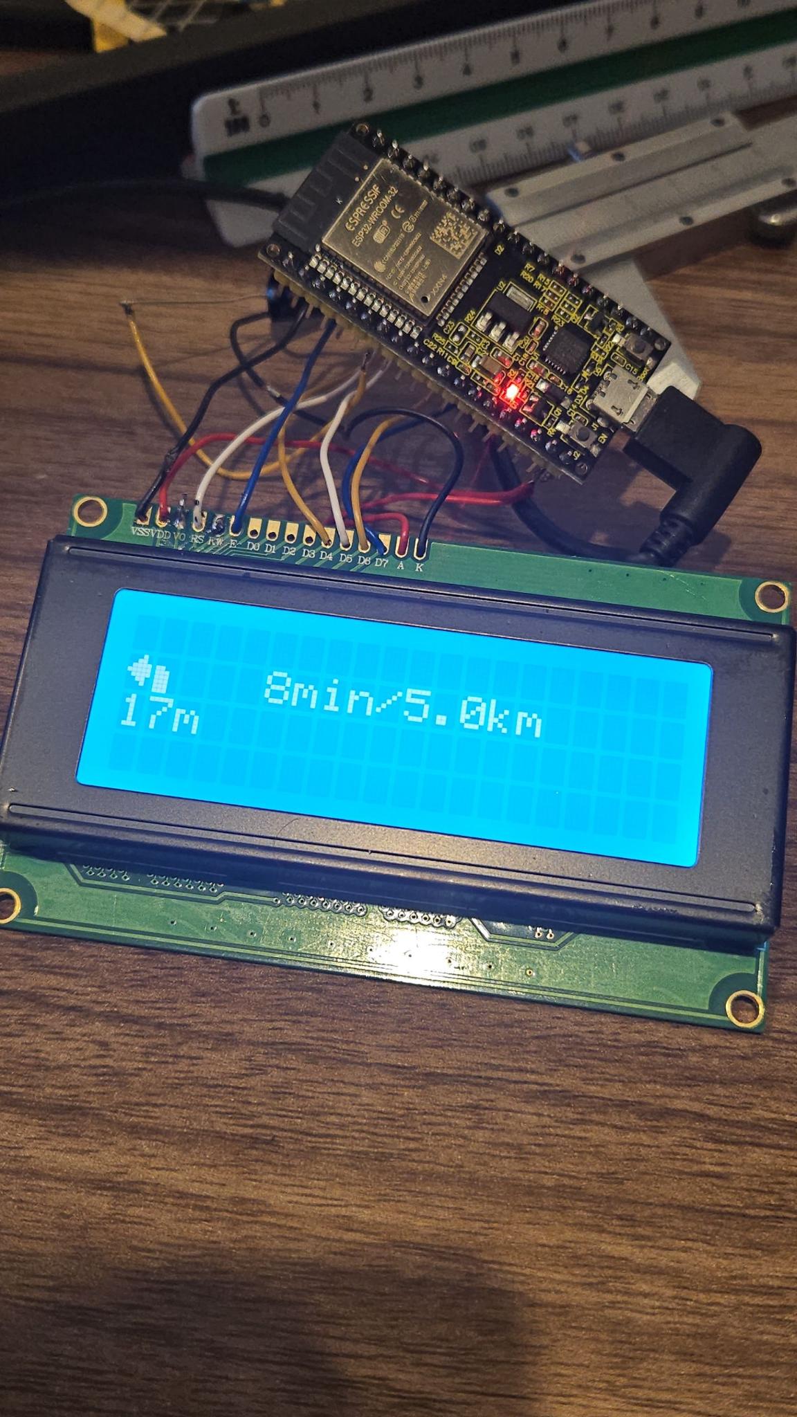 A 20x4 display showing directions